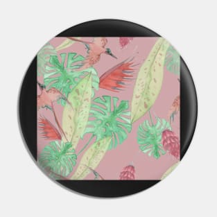 Pink Tropical Birds Pin