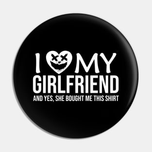 I Love My Girlfriend I Heart My GF Funny Halloween Couples Pin