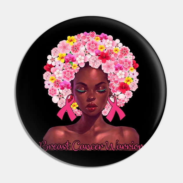 Womens Pink Flowers Afro Hair Black Woman Breast Cancer Warrior T-Shirt Womens Pink Flowers Afro Hair Black Woman Breast Cancer Warrior T-Shirt