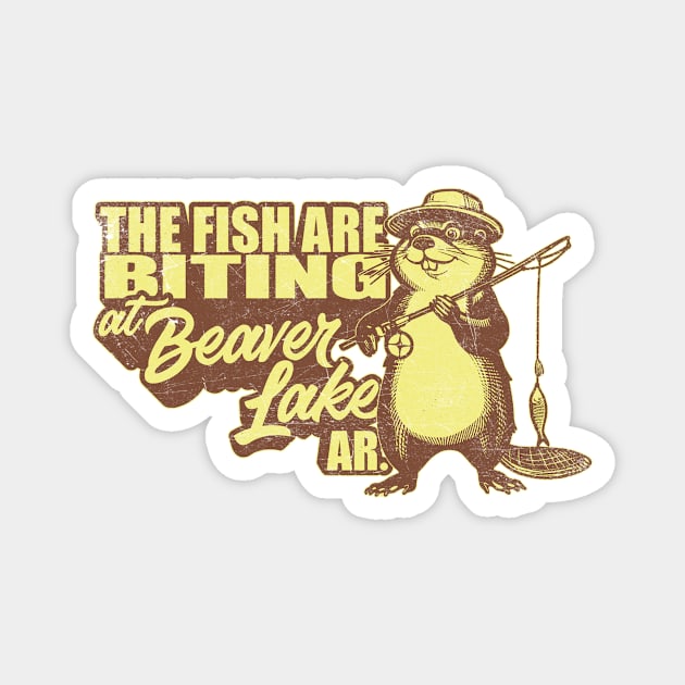 Fish Are Biting At Beaver Lake Magnet by rt-shirts