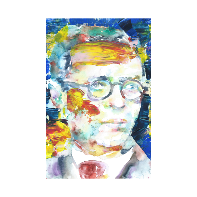 Discover SARTRE watercolor and oil portrait - Sartre - T-Shirt