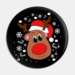 Christmas Reindeer Shirt-Snow-Snowflakes Pin