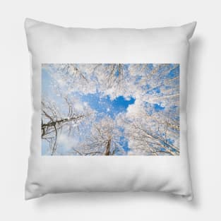 Snow falling from trees Pillow