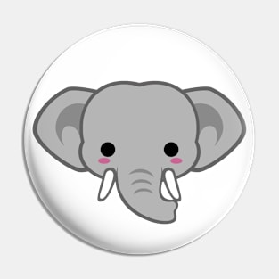 Cute Asian Elephant With Tusks Pin