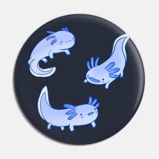 Cute blue axolotls drawing Pin