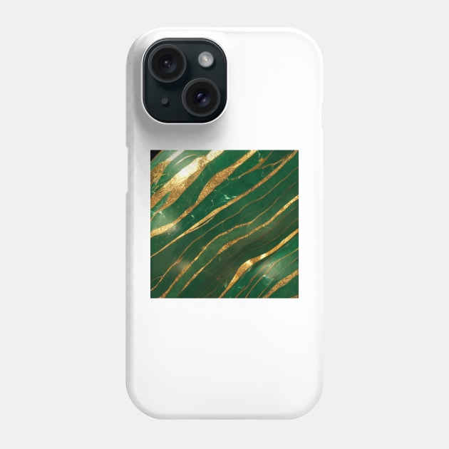 Emerald Green Gilt Marble Phone Case by marbleco