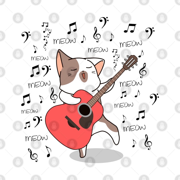 Singing cat, funny and cute design by JK Mercha