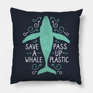 Save A Whale Pass Up Plastic - Humpback Whale Pillow