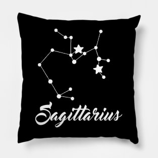 Sagittarius - White print Pillow