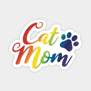 Cat mom pp/rainbow Magnet