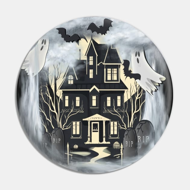 Halloween Spooky Haunted House Pin by tamdevo1