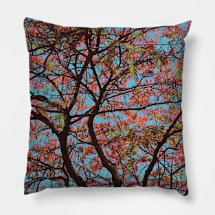 Pink flowers tree photo Pillow