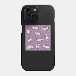 Plum Violet Pigs Phone Case