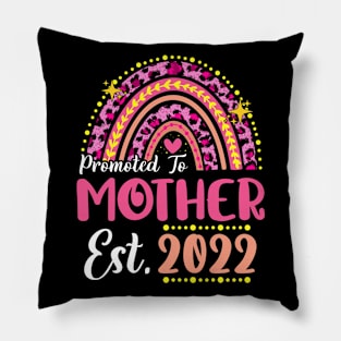 Promoted to Mother Est.2022 Rainbow Mama to Be New Mama Pillow