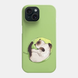 Siamese cat in leaves Phone Case