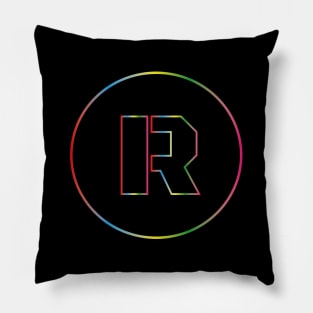 letter R colorful design Pillow