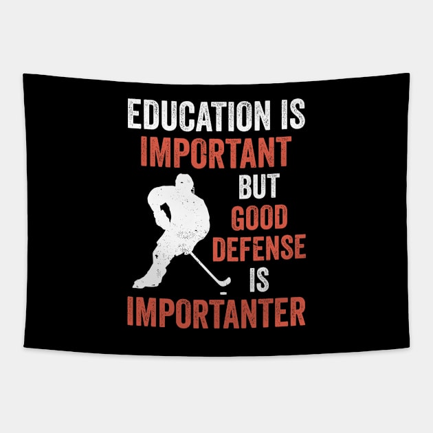 Ice Hockey Good Defense is Importanter Tapestry by Dr_Squirrel