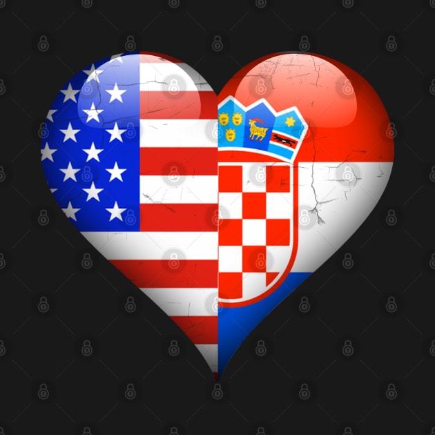 Half American Half Croatian - Gift for Croatian From Croatia by Country Flags