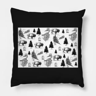 Out West | Black and White Mountain Pattern Pillow