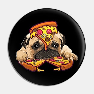 Pug Dog Pizza Funny For Boy Girl On Birthday Pin