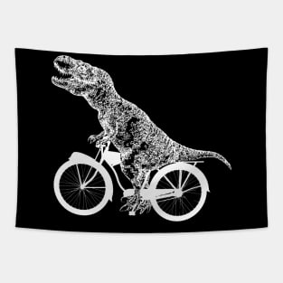 Funny Dinosaurs Ride Bicycles Tapestry