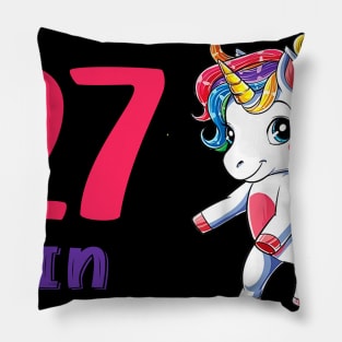 I Turned 27 in quarantine Cute Unicorn Pillow