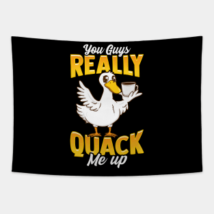 Cute & Funny You Guys Really Quack Me Up Duck Pun Tapestry