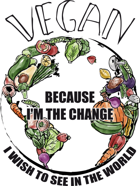 Vegan The Change I Wish To See In World Kids T-Shirt by yeoys