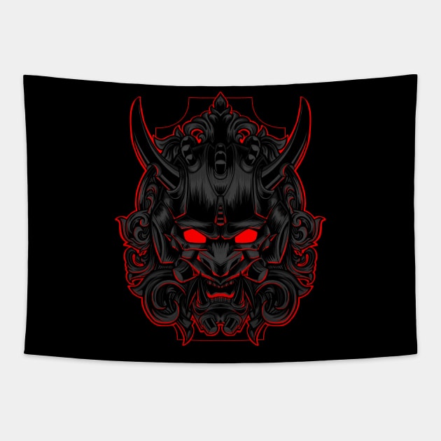 mecha oni Tapestry by setiaoneart