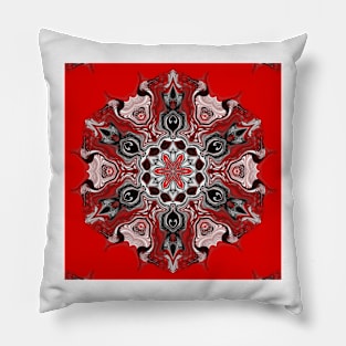 Kaleidoscope red flower Pillow