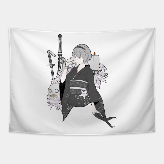 2B Kimono (Nier;Automata) Tapestry by MangaXai