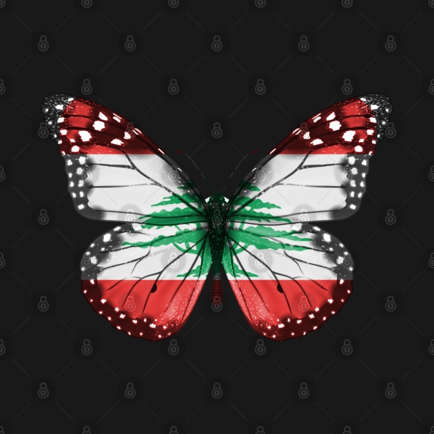 Lebanese Flag  Butterfly - Gift for Lebanese From Lebanon by Country Flags