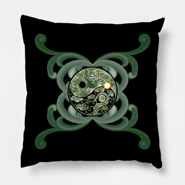 Elegant sign yin and yang Pillow by Nicky2342