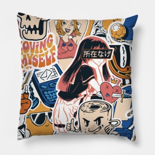 Retro Anime Aesthetic Pillow