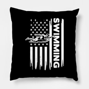 Swimming US flag graphic concept Pillow