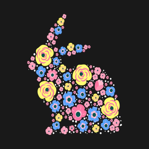 Floral Easter Bunny Spring Flowers Rabbit by klei-nhanss