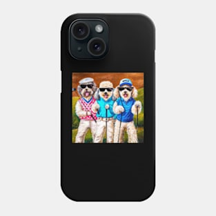 Golfing Dogs Oil Painting Phone Case