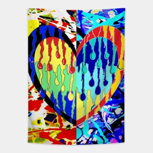 Hot Heart Graffiti Vibes Art by LowEndGraphic Tapestry