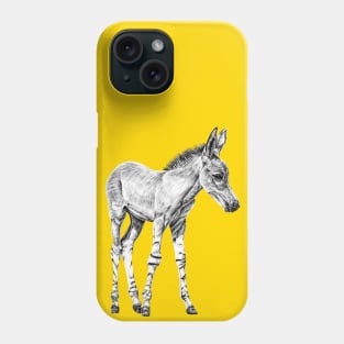 Somali wild ass foal illustration Phone Case