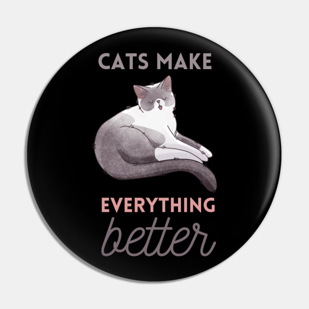 Cats make everything Better - Blue Point Cat Pin by Feline Emporium