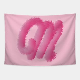 M Pink Animal Initials Tapestry