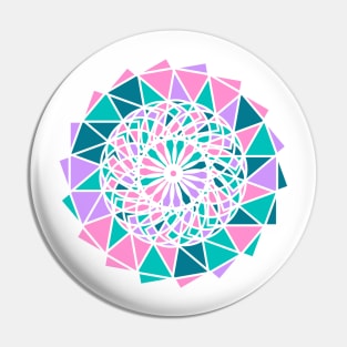 Digital mandala with random geometric shapes in bright neon colors Pin