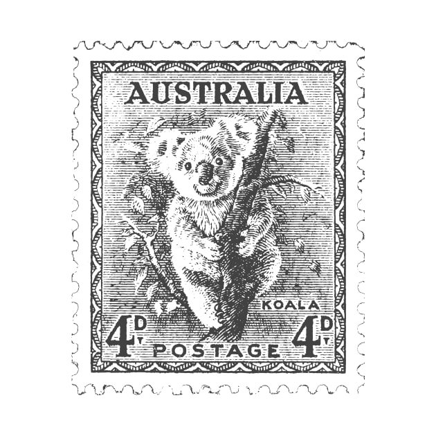 Australia Koala Vintage Stamp by claireprints