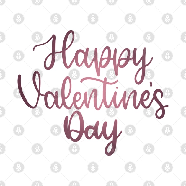 Happy Valentine's Day - Script Hand Lettering - Pinks by elizabethsdoodles