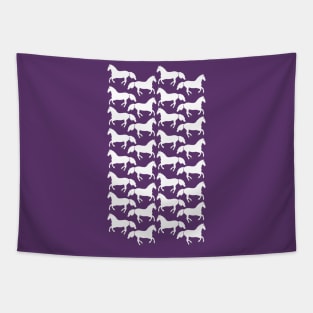 Seamless White Horse Pattern Tapestry