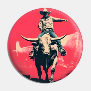 Cowboy & bull Pin
