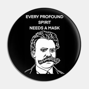 FRIEDRICH NIETZSCHE quote .4 - ink portrait Pin