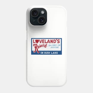 Lovelands Resort Crosslake, MN Blue Sign Logo Phone Case