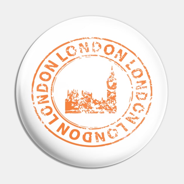 london stamp Pin by Brainable ART