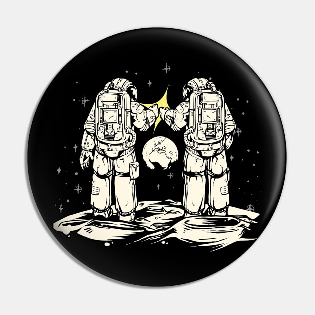 Funny Astronaut Print Pin by Urban_Vintage